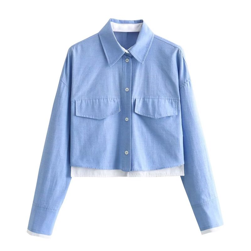 Kaslead Модная рубашка с длинным рукавом, лацканами и коротким подолом Blue XS
Kaslead Модная рубашка с длинным рукавом, лацканами и коротким подолом Blue XS