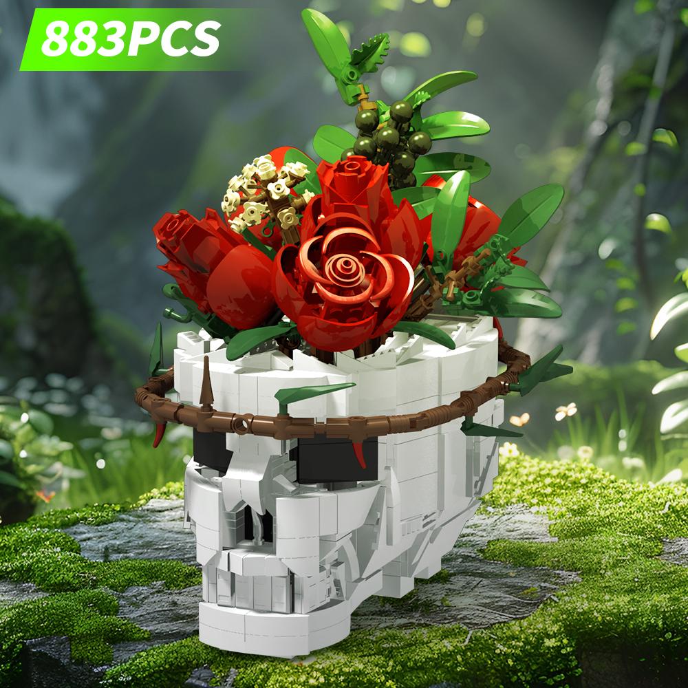 MOC Skull Roses Bouquet BricksSkeleton Flowers Plant Pot Blocks Horror Gothic Home Decor Bricks Toys for Adult DIY Gift
MOC Skull Roses Bouquet BricksSkeleton Flowers Plant Pot Blocks Horror Gothic Home Decor Bricks Toys for Adult DIY Gift