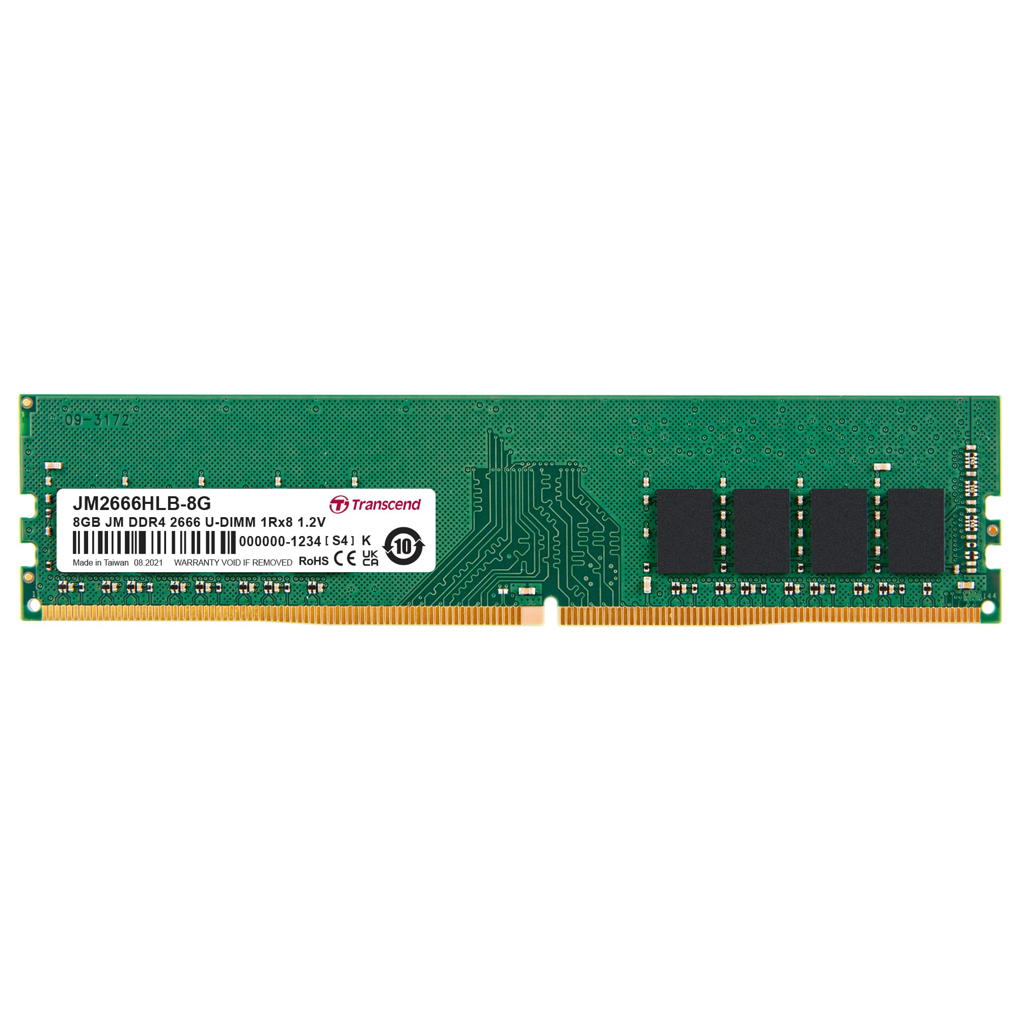 Transcend Desktop PC Memory 8GB 288pin CL19 PC4-21300 (DDR4-2666) U-DIMM 1.2V (Lifetime Warranty) JM2666HLB-8G
Transcend Desktop PC Memory 8GB 288pin CL19 PC4-21300 (DDR4-2666) U-DIMM 1.2V (Lifetime Warranty) JM2666HLB-8G