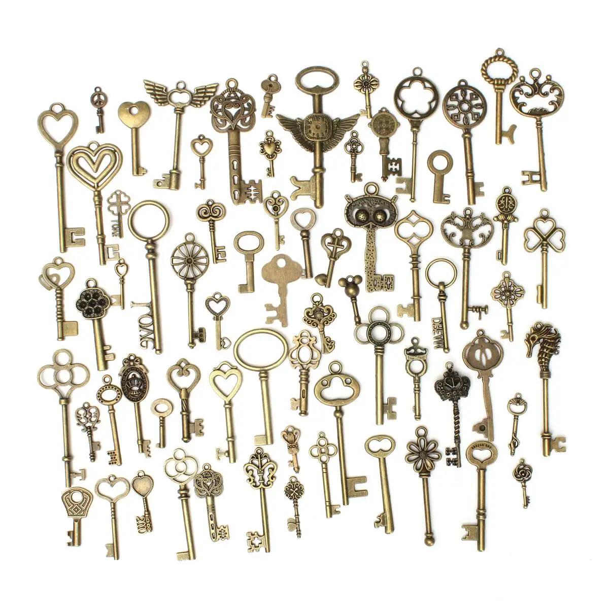 69pcs Antique Bronze Vintage Skeleton Keys Set DIY Handmade Accessories Necklace Pendants Jewelry Making Supplies
69pcs Antique Bronze Vintage Skeleton Keys Set DIY Handmade Accessories Necklace Pendants Jewelry Making Supplies