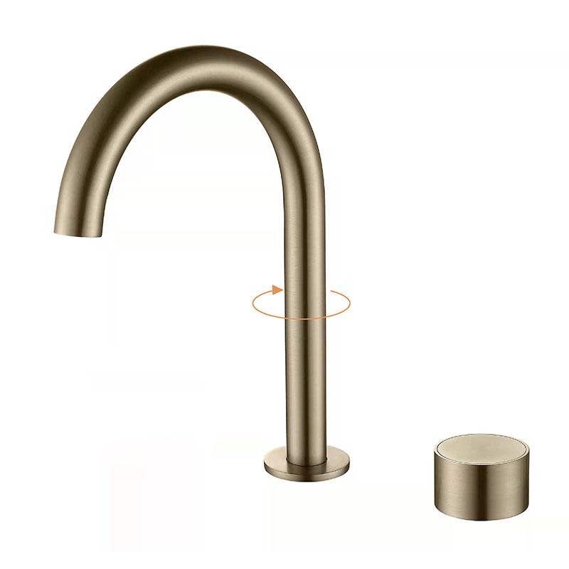 Brass Brushed Gold Bathroom Basin Faucet Single Lever 360 Rotation Spout Lavatory Tap Gun Gray Double Hole Mixer Sink faucet
Brass Brushed Gold Bathroom Basin Faucet Single Lever 360 Rotation Spout Lavatory Tap Gun Gray Double Hole Mixer Sink faucet