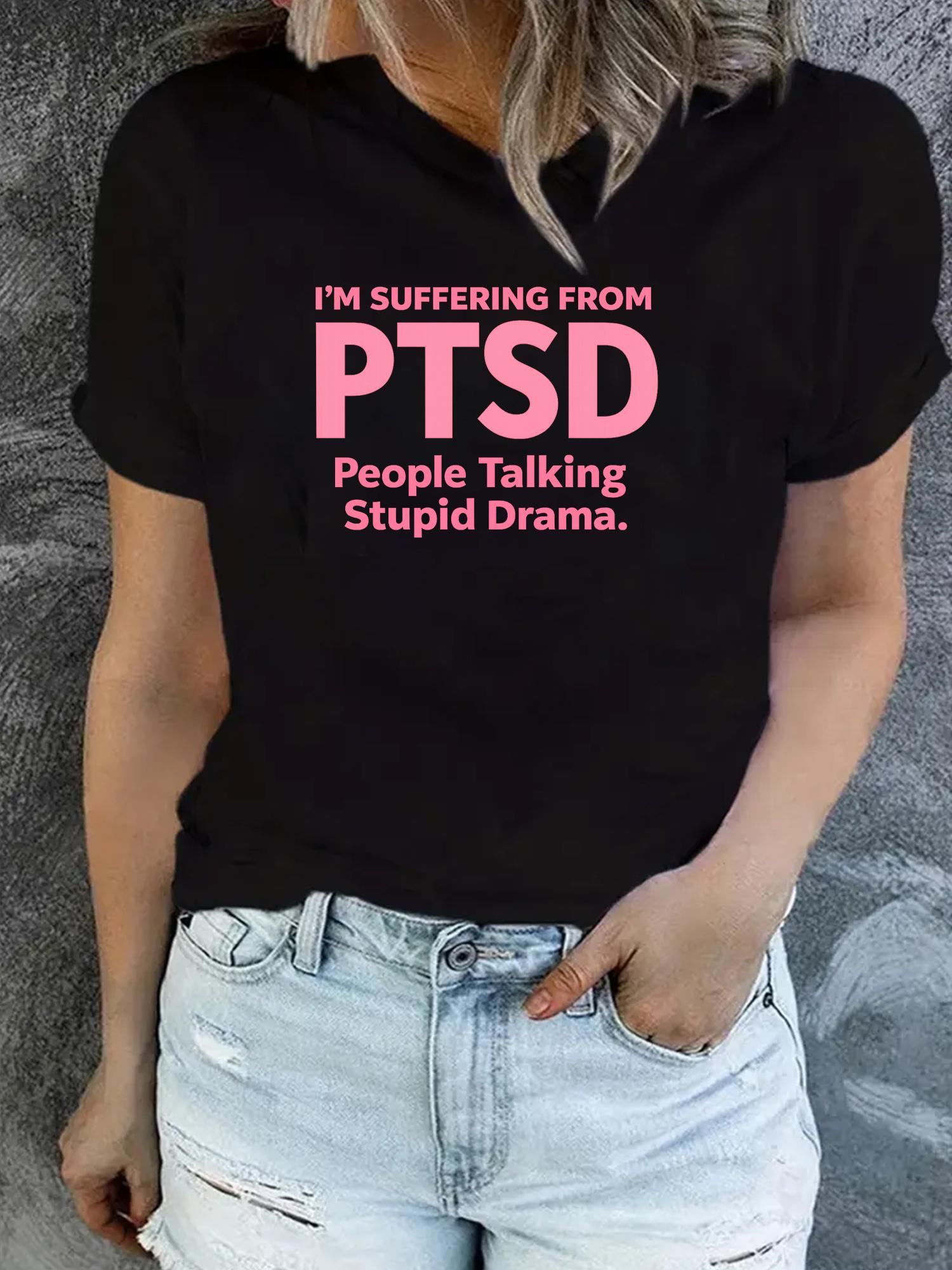 PTSD Mental Health Awareness T-Shirt - Featuring Tired of The Stupid Drama Slogan and PTSD Lettering Print, in Soft Pink and Black Regular Fit, 4XL чорний
PTSD Mental Health Awareness T-Shirt - Featuring Tired of The Stupid Drama Slogan and PTSD Lettering Print, in Soft Pink and Black Regular Fit, 4XL чорний
