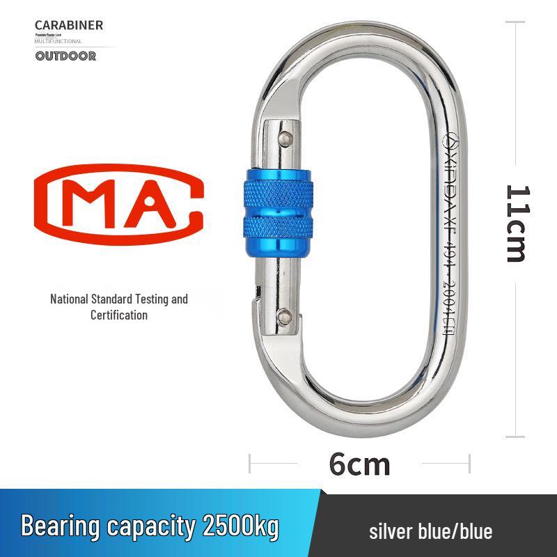 25KN Стальной карабин O-образной формы для скалолазания с винтовой муфтой безопасности синий/серебряный
25KN Стальной карабин O-образной формы для скалолазания с винтовой муфтой безопасности синий/серебряный