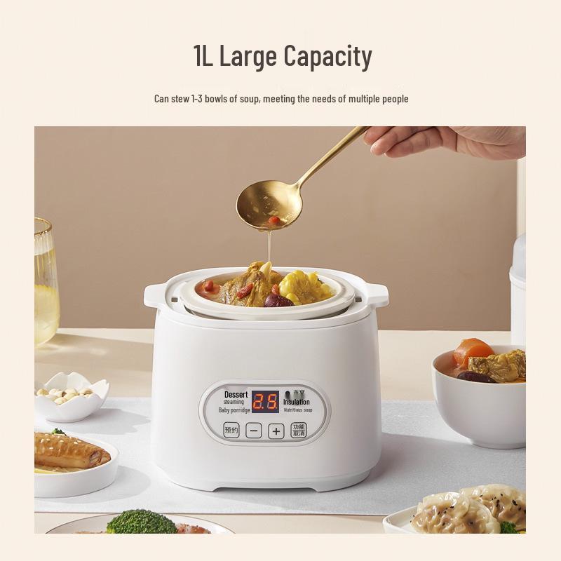 Versatile Electric Ceramic Stew Pot with Automatic Functions for Soups and Health Preservation White білий
Versatile Electric Ceramic Stew Pot with Automatic Functions for Soups and Health Preservation White білий