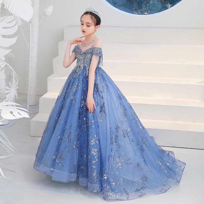 Princess Tulle Flower Girl Gown with Train for Performances 100cm
Princess Tulle Flower Girl Gown with Train for Performances 100cm