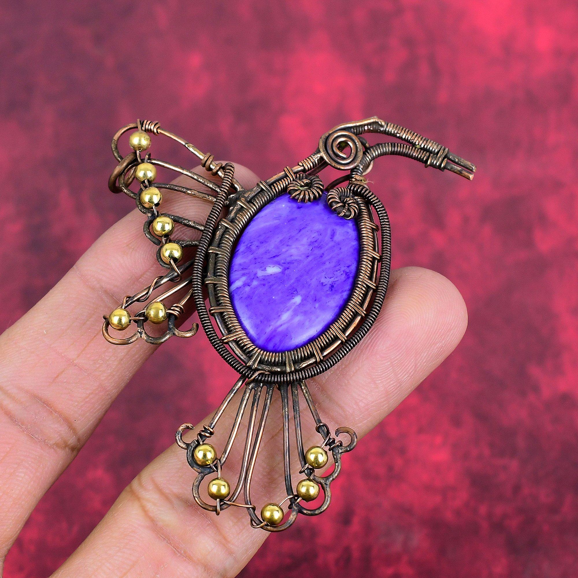 Charoite pendant copper wire wrapped pendant gemstone pendant handmade bird pendant wire wrap jewelry gifts for women unique copper jewelry
Charoite pendant copper wire wrapped pendant gemstone pendant handmade bird pendant wire wrap jewelry gifts for women unique copper jewelry