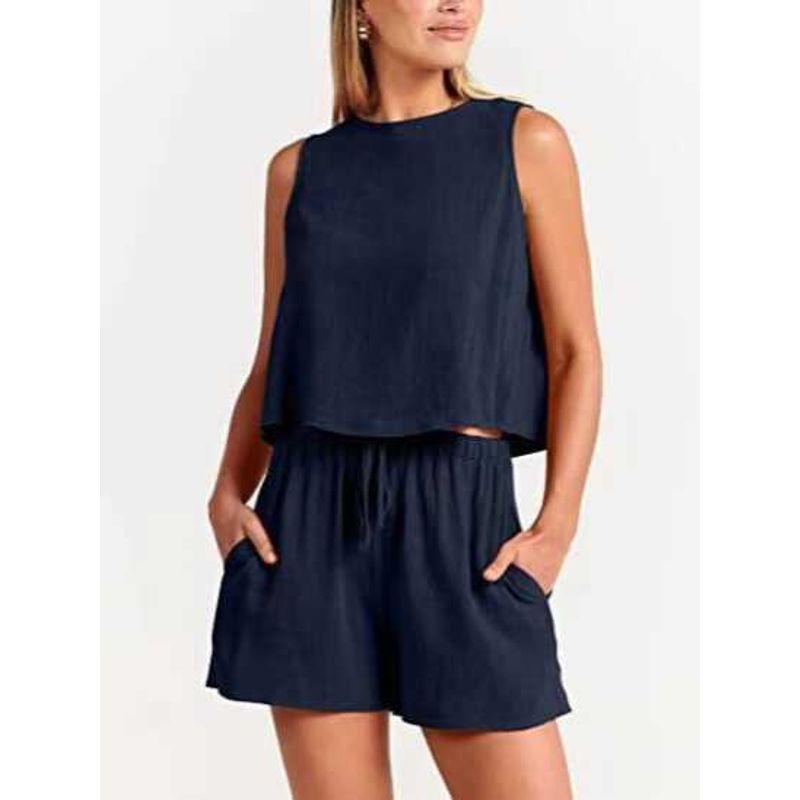 Fashion Style Pullover High Waist Shorts Tops Fashion Suit Trendy Luxury Elegant Summer Sweatshirts Women s Sleeveless T-shirt Navy XL
Fashion Style Pullover High Waist Shorts Tops Fashion Suit Trendy Luxury Elegant Summer Sweatshirts Women s Sleeveless T-shirt Navy XL