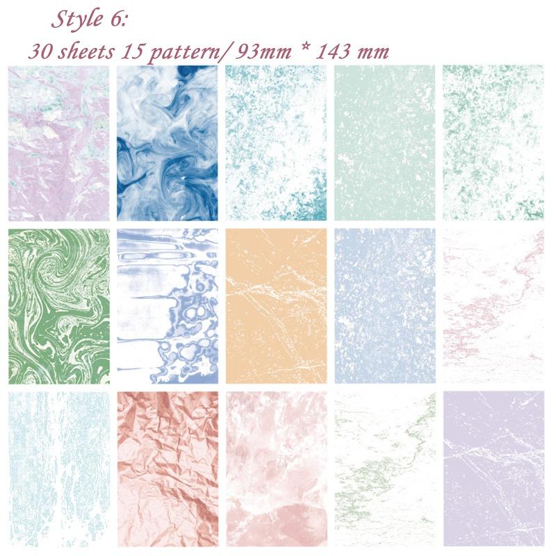 6 Style 30pcs Rainbow Color Printed Texture Scrapbooking Background Paper Pack Handmade Craft Paper DIY Card Paper
6 Style 30pcs Rainbow Color Printed Texture Scrapbooking Background Paper Pack Handmade Craft Paper DIY Card Paper