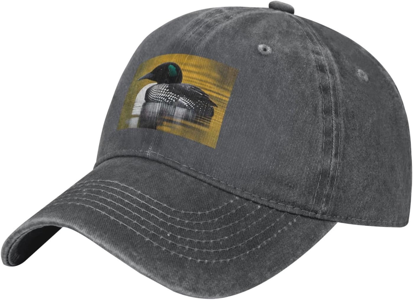 Loon Bird Print Washed Denim Baseball Cap Adjustable Cotton Sun Protection Casual Hat for Men Women Can Be Adjusted сірий
Loon Bird Print Washed Denim Baseball Cap Adjustable Cotton Sun Protection Casual Hat for Men Women Can Be Adjusted сірий