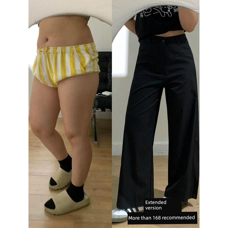 Straight-Leg Suit Pants for Women, Early Spring New Style, for Plus-Size Girls, Pear-Shaped Body, High-Waisted, Slimming, Loose Wide-Leg Trousers Black, Extended Length M
Straight-Leg Suit Pants for Women, Early Spring New Style, for Plus-Size Girls, Pear-Shaped Body, High-Waisted, Slimming, Loose Wide-Leg Trousers Black, Extended Length M