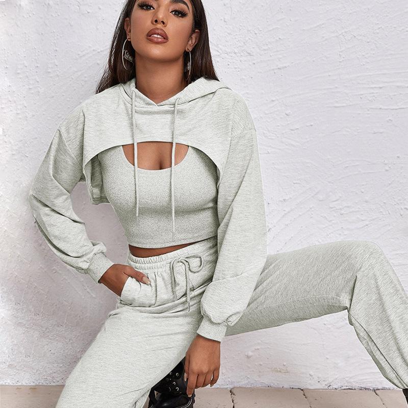 Женский спортивный жилет из трех частей, свободная женская куртка-пончо с длинными рукавами и капюшоном, модный комплект XS чёрный
Женский спортивный жилет из трех частей, свободная женская куртка-пончо с длинными рукавами и капюшоном, модный комплект XS чёрный