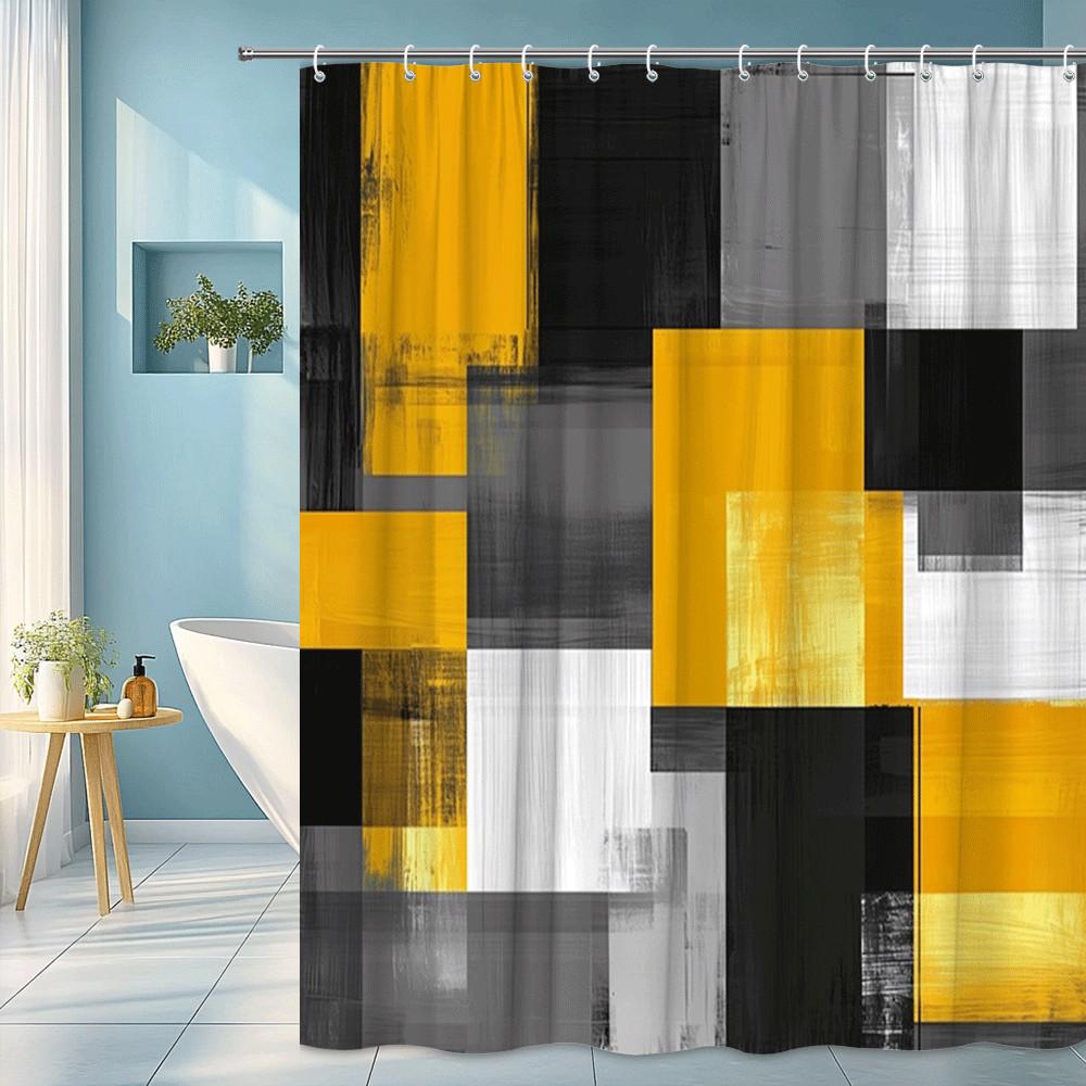 Abstract Geometric Shower Curtain Yellow Black White Blocks Modern Art Design Bold Contemporary Decor Waterproof Elevate Space W60H190(CM)-1 Pcs
Abstract Geometric Shower Curtain Yellow Black White Blocks Modern Art Design Bold Contemporary Decor Waterproof Elevate Space W60H190(CM)-1 Pcs