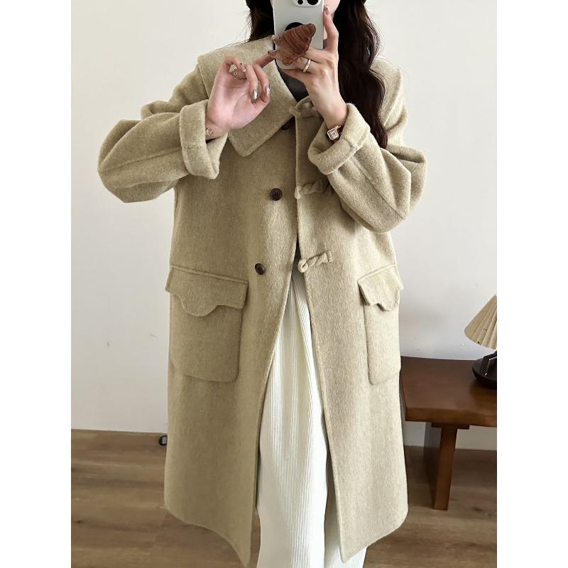 Двустороннее шерстяное кашемировое пальто с воротником «Милая кукла» Свободное и тонкое шерстяное пальто M
Двустороннее шерстяное кашемировое пальто с воротником «Милая кукла» Свободное и тонкое шерстяное пальто M