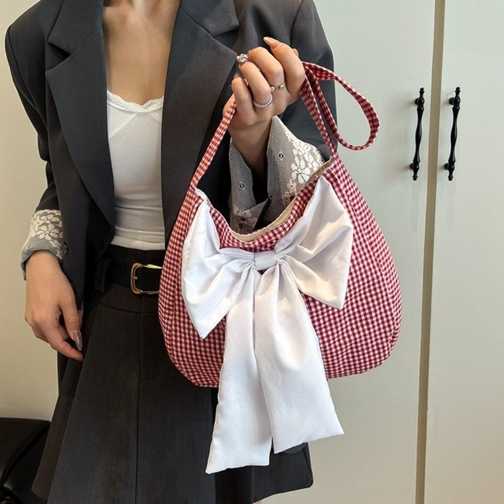 Cloth Bow Shoulder Bag Japanese Style Canvas Tote Bag Casual Plaid Shoulder Bag Girl червоний
Cloth Bow Shoulder Bag Japanese Style Canvas Tote Bag Casual Plaid Shoulder Bag Girl червоний
