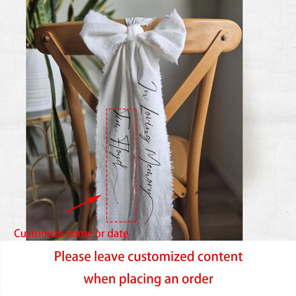 Индивидуальная лента ПАМЯТИ С ЛЮБОВЬЮ Мемориальная свадебная табличка Резервный бант на стул Лента для свадебной церемонии или приема Девичник 1pcs 10x300cm
Индивидуальная лента ПАМЯТИ С ЛЮБОВЬЮ Мемориальная свадебная табличка Резервный бант на стул Лента для свадебной церемонии или приема Девичник 1pcs 10x300cm