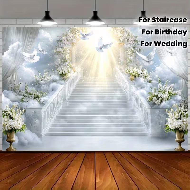 2D Enchanted Stairway to Heaven Backdrop Floral Dove Photography Prop 47.2x31.5inch/120*80cm
2D Enchanted Stairway to Heaven Backdrop Floral Dove Photography Prop 47.2x31.5inch/120*80cm