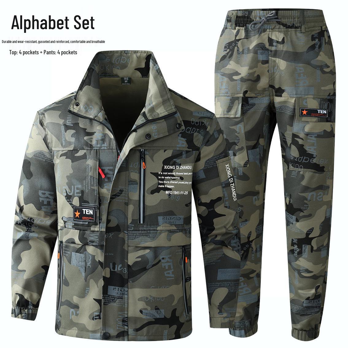 Men s Camouflage Workwear Set, Wear-Resistant Polyester-Cotton with Reflective Strips, Thickened for Spring & Autumn Outdoor Use 185 (160-180 lbs)
Men s Camouflage Workwear Set, Wear-Resistant Polyester-Cotton with Reflective Strips, Thickened for Spring & Autumn Outdoor Use 185 (160-180 lbs)