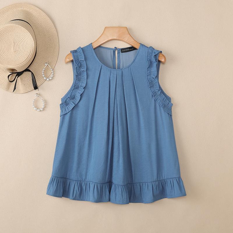 ZANZEA Женские повседневные летние майки без рукавов с круглым вырезом 4XL синий
ZANZEA Женские повседневные летние майки без рукавов с круглым вырезом 4XL синий
