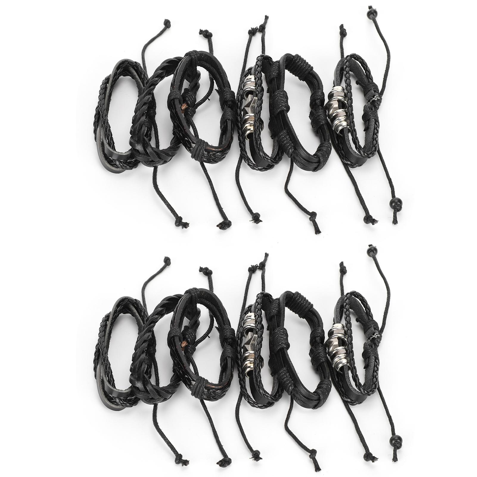 12шт. Браслеты ручной работы, винтажный многослойный кожаный браслет ручной работы
12шт. Браслеты ручной работы, винтажный многослойный кожаный браслет ручной работы