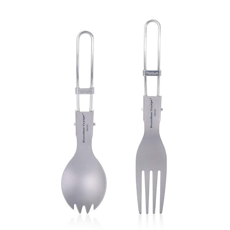 Boundless Voyage titanium fork split spoon folding super lightweight Does not rust cutlery outdoor camp tableware picnic barbecue (Fork/Spoon) Ti1025T
Boundless Voyage titanium fork split spoon folding super lightweight Does not rust cutlery outdoor camp tableware picnic barbecue (Fork/Spoon) Ti1025T