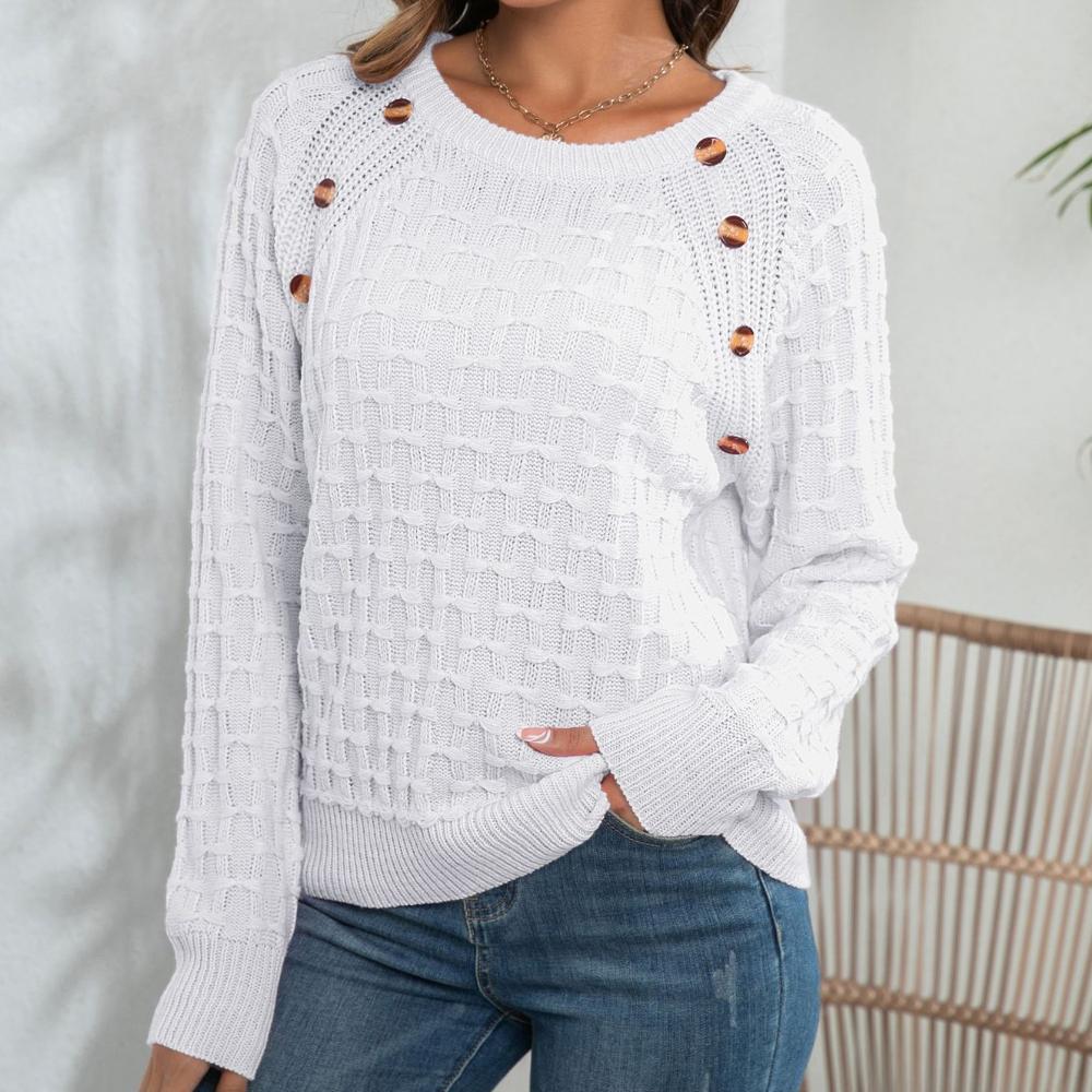 IHUASU Женский осенне-зимний трехмерный вязаный свитер с длинными рукавами и пуговицами-бантиками XL белый
IHUASU Женский осенне-зимний трехмерный вязаный свитер с длинными рукавами и пуговицами-бантиками XL белый