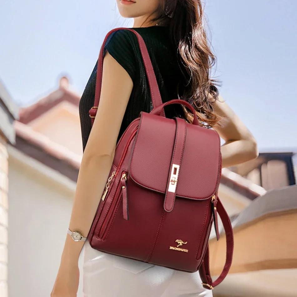 Women Large Capacity Backpack High Quality Leather Vintage Bags for Women School Bags Travel Rucksack Ladies Bookbag Knapsack
Women Large Capacity Backpack High Quality Leather Vintage Bags for Women School Bags Travel Rucksack Ladies Bookbag Knapsack
