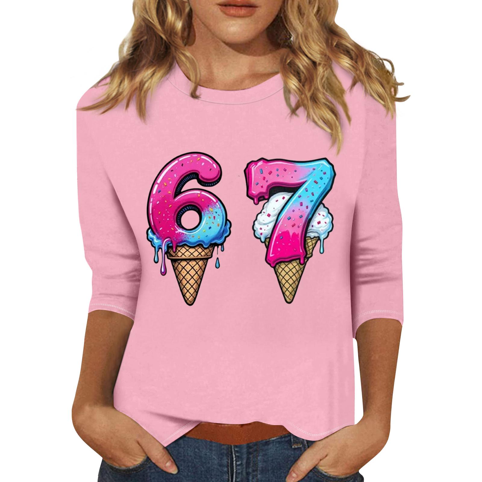 Жіноча модна повсякденна футболка з принтом та рукавом три чверті XL рожевий
Жіноча модна повсякденна футболка з принтом та рукавом три чверті XL рожевий