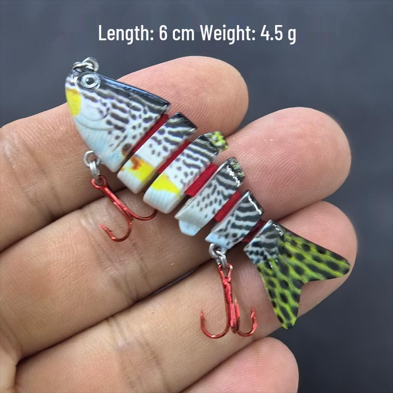 Compact 6CM 4.5G Multi-Jointed Slow Sinking Freshwater Fishing Lure - Asp Simulation.
Compact 6CM 4.5G Multi-Jointed Slow Sinking Freshwater Fishing Lure - Asp Simulation.