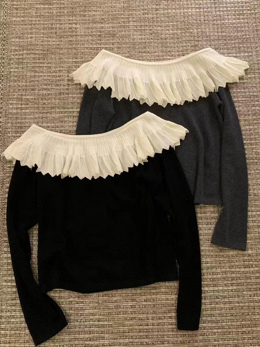 Korean Off-Shoulder Ruffle Knit Sweater: Fashionable Slimming Autumn/Winter Top Medium чорний
Korean Off-Shoulder Ruffle Knit Sweater: Fashionable Slimming Autumn/Winter Top Medium чорний
