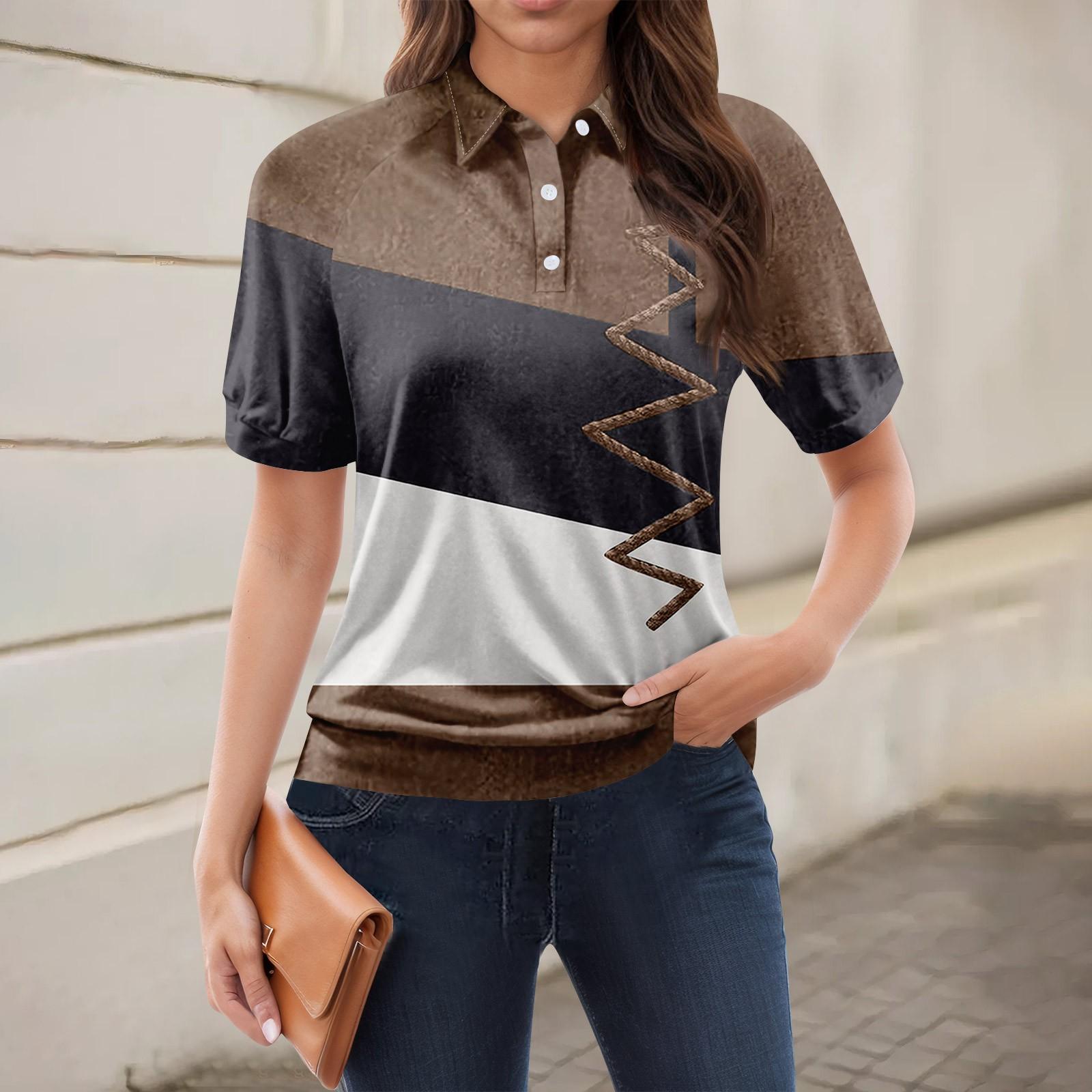 Женская повседневная футболка с v-образным вырезом и коротким рукавом с цветочным принтом и декоративными пуговицами, топ L коричневый
Женская повседневная футболка с v-образным вырезом и коротким рукавом с цветочным принтом и декоративными пуговицами, топ L коричневый