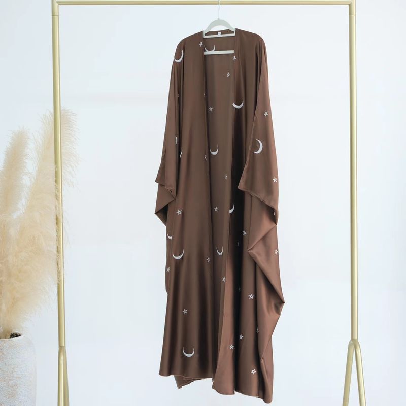New Arrival Middle East Moon Embroidery Cardigan Robe Dress Moon Embroidered Cardigan Dres Coffee 1 yard
New Arrival Middle East Moon Embroidery Cardigan Robe Dress Moon Embroidered Cardigan Dres Coffee 1 yard