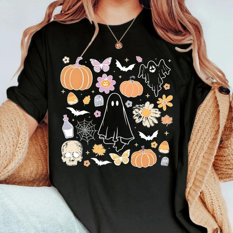 Ghost Print Tshirt Halloween Tshirt Short Sleeve Crew Neck Leisure Tshirt For Spring Summer Womens Clothing S
Ghost Print Tshirt Halloween Tshirt Short Sleeve Crew Neck Leisure Tshirt For Spring Summer Womens Clothing S