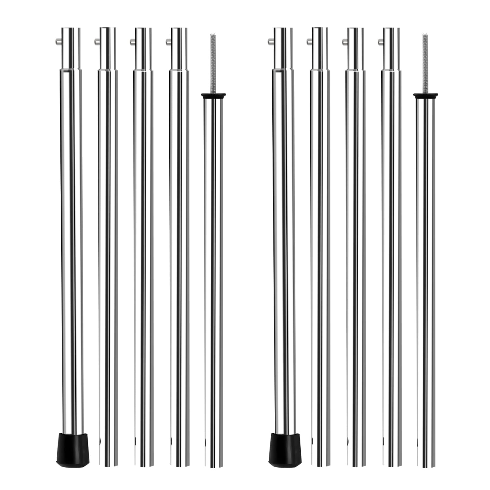 KOMCLUB Tarp Tent Pole Set of Stainless Total Length Diameter Bush Button Easy Adjustable Split 5 Pieces Storage Bag Equipment Pole, 2, Steel, 191cm,
KOMCLUB Tarp Tent Pole Set of Stainless Total Length Diameter Bush Button Easy Adjustable Split 5 Pieces Storage Bag Equipment Pole, 2, Steel, 191cm,