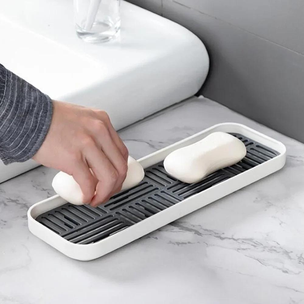 Sink Soap Organzier Rack Plastic Bathroom Storage Trays Sponge Holder Tableware Drain Storage Dish Kitchen Storage Accessories
Sink Soap Organzier Rack Plastic Bathroom Storage Trays Sponge Holder Tableware Drain Storage Dish Kitchen Storage Accessories
