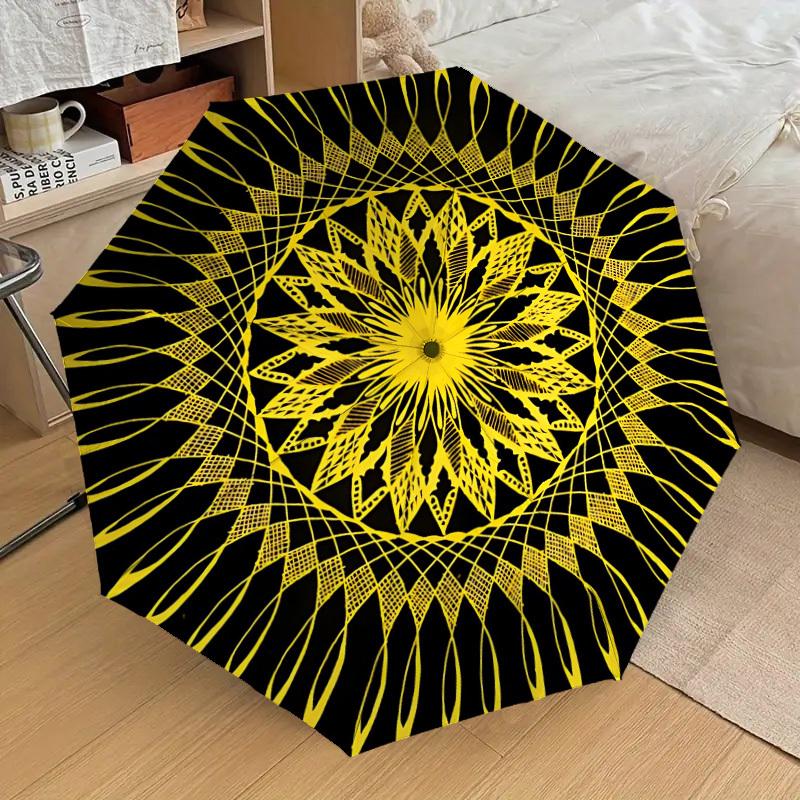 1pc Yellow Mandala Pattern Fashionable Automatic Opening/Closing Folding Umbrella with 8 Iron Bones, Plastic Handle yy251015061
1pc Yellow Mandala Pattern Fashionable Automatic Opening/Closing Folding Umbrella with 8 Iron Bones, Plastic Handle yy251015061