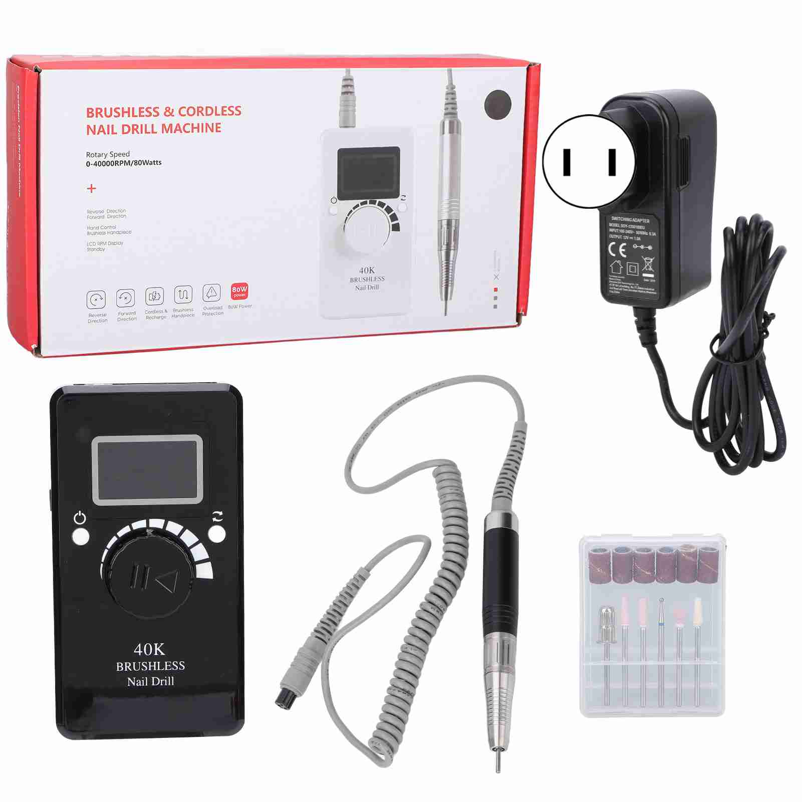 Electric Nail Drill Machine Brushless 40000rpm 80W Portable ABS Manicure Pedicure Tool for Nails US PLUG
Electric Nail Drill Machine Brushless 40000rpm 80W Portable ABS Manicure Pedicure Tool for Nails US PLUG