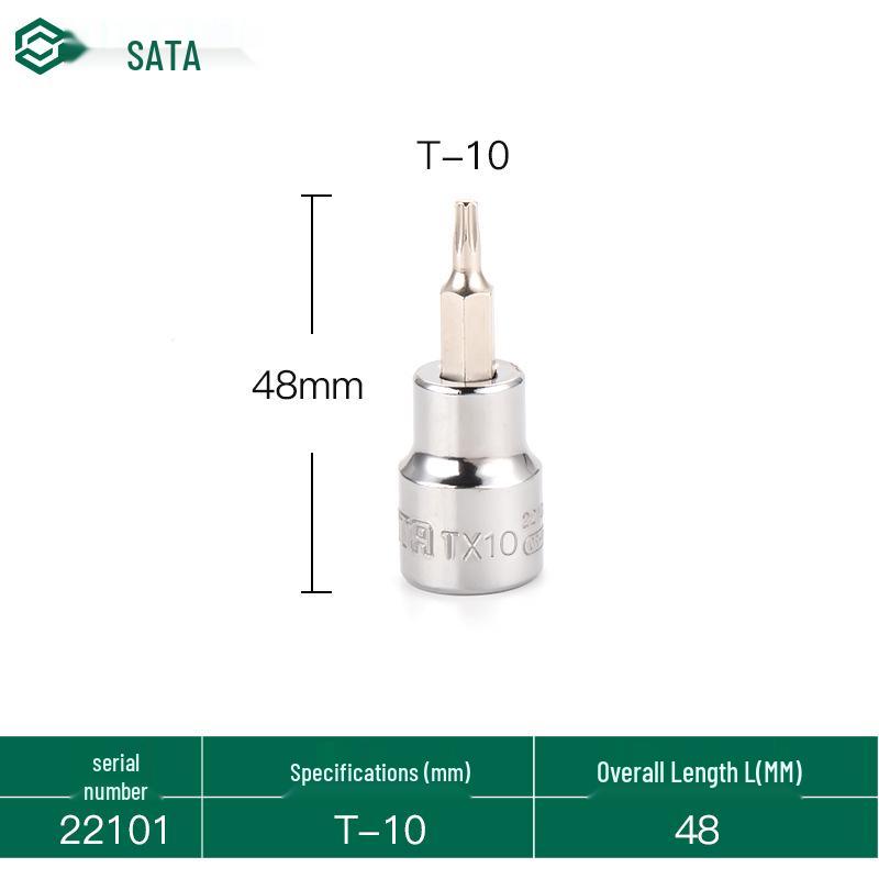 SATA 10mm Flower-Shaped Torx Hex Bit Socket for Auto Repair
SATA 10mm Flower-Shaped Torx Hex Bit Socket for Auto Repair