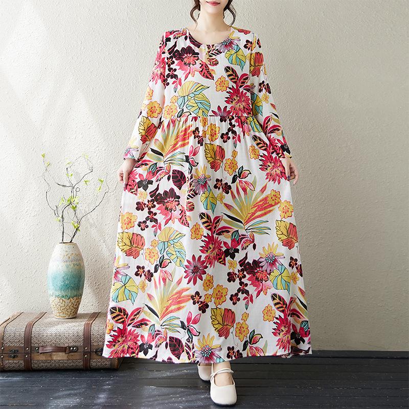 2024 Early Autumn Floral Print Retro Cotton Linen Maxi Dress L квітковий/червоний
2024 Early Autumn Floral Print Retro Cotton Linen Maxi Dress L квітковий/червоний