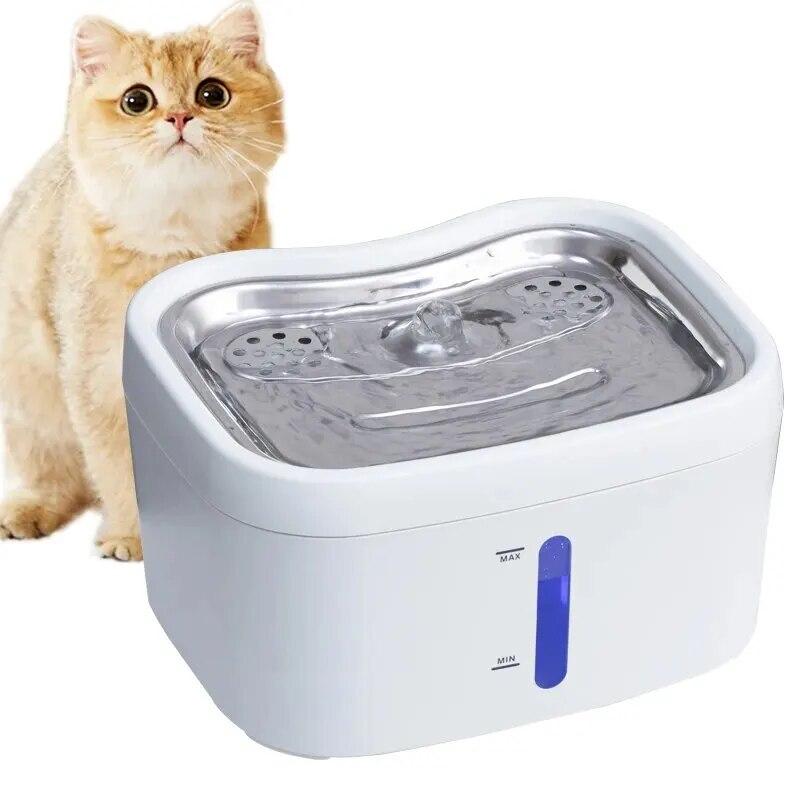 Фонтан для кошек со светодиодной подсветкой, видимый объем воды, питьевой фонтанчик для кошек и собак, автоматический диспенсер из нержавеющей стали для домашних животных и кошек 
Фонтан для кошек со светодиодной подсветкой, видимый объем воды, питьевой фонтанчик для кошек и собак, автоматический диспенсер из нержавеющей стали для домашних животных и кошек