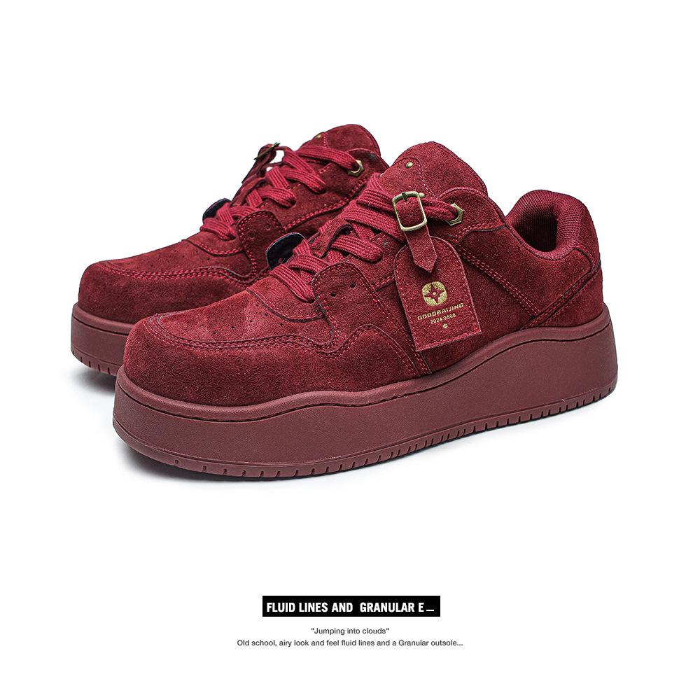 New burgundy platform casual lace-up board shoes women s college style round head men s versatile height-increasing couple shoes 36 women бордовий
New burgundy platform casual lace-up board shoes women s college style round head men s versatile height-increasing couple shoes 36 women бордовий