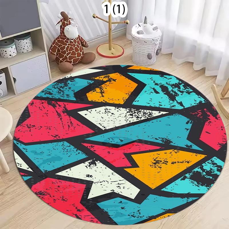 Round Area Rug with Bold Geometric Tribal Patterns in Vibrant Multicolor for Modern Artistic Living Room Bedroom and Home Decor 80cm x 80cm
Round Area Rug with Bold Geometric Tribal Patterns in Vibrant Multicolor for Modern Artistic Living Room Bedroom and Home Decor 80cm x 80cm
