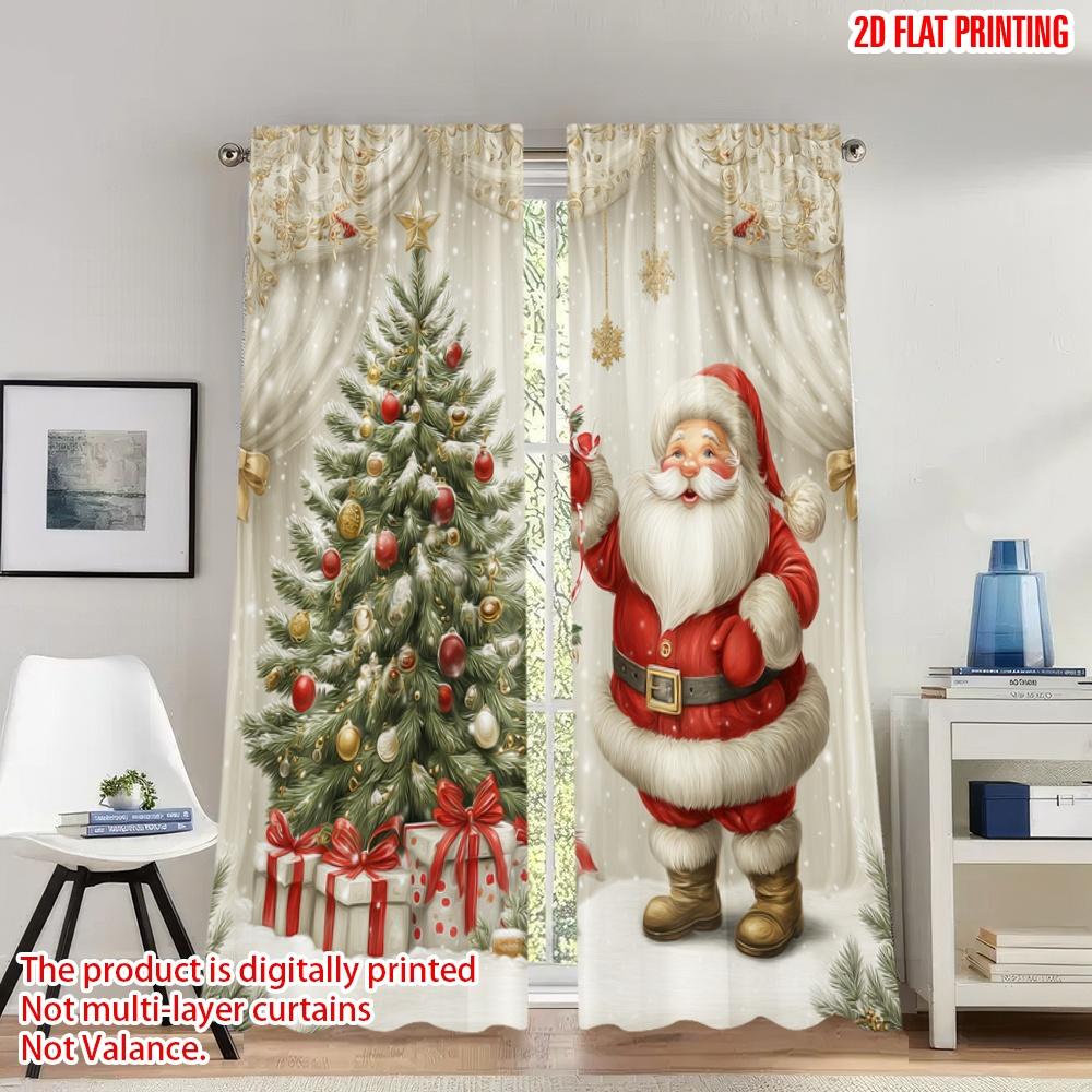 Set Of 2 Flat Printing Christmas Hot Party Curtains Santa Claus Gifts Snowflakes Digital Printed Polyester Drapes Curtain W100*H70(CM)-Hooks&1PCS
Set Of 2 Flat Printing Christmas Hot Party Curtains Santa Claus Gifts Snowflakes Digital Printed Polyester Drapes Curtain W100*H70(CM)-Hooks&1PCS