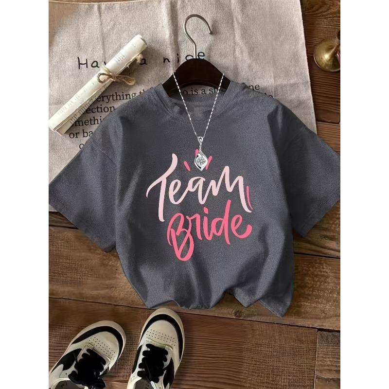 Casual Short-Sleeve Round Neck T-Shirt with Team Bride Print That Belongs To Us S
Casual Short-Sleeve Round Neck T-Shirt with Team Bride Print That Belongs To Us S
