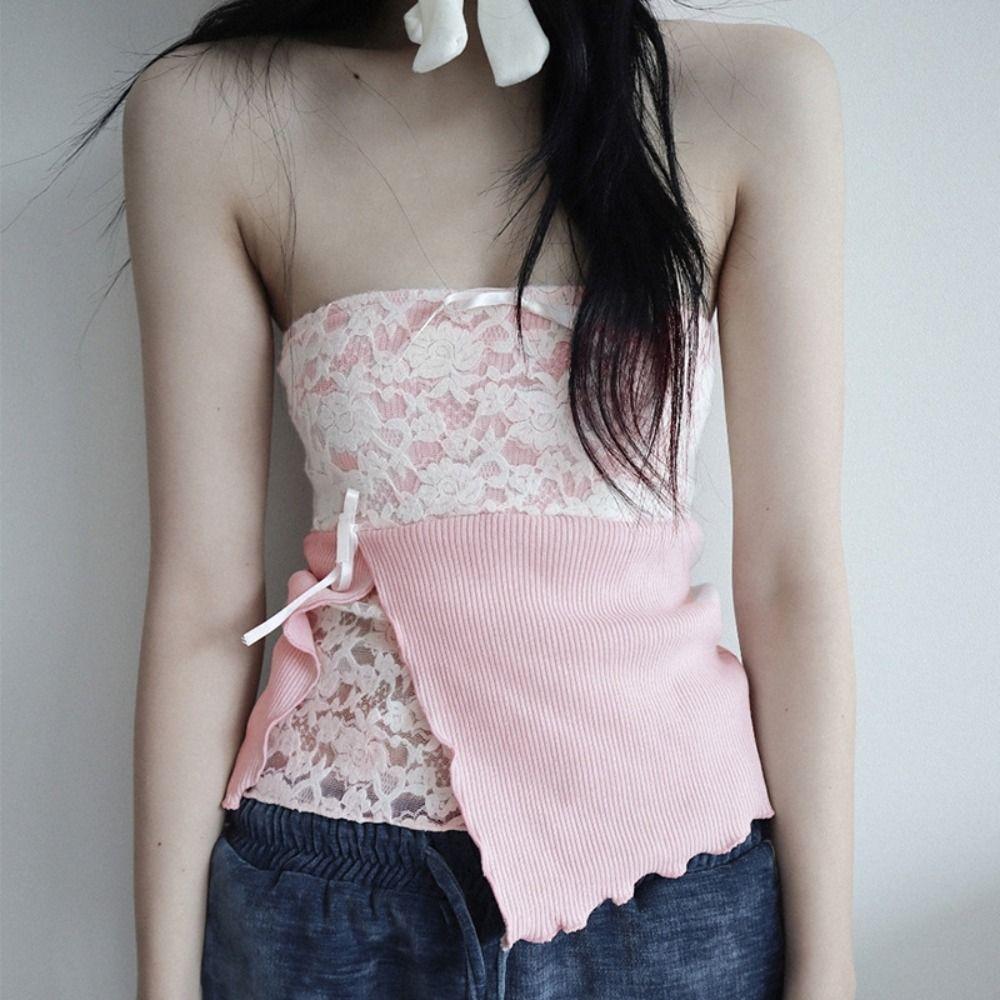 Fake Two Pieces Sweet Lace Vest Mesh Flower Women Camisole Sleeveless Crop Top Women L чорний
Fake Two Pieces Sweet Lace Vest Mesh Flower Women Camisole Sleeveless Crop Top Women L чорний