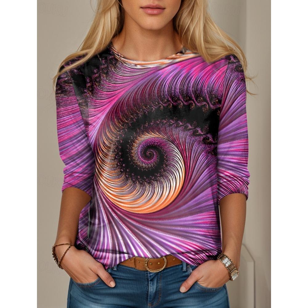 Women s T-shirt 3d print abstract optical illusion casual long sleeve round neck regular tops daily print pink spring autumn 8XL
Women s T-shirt 3d print abstract optical illusion casual long sleeve round neck regular tops daily print pink spring autumn 8XL