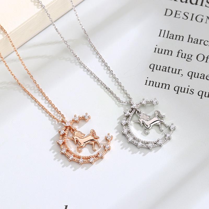 Trendy Unicorn and Moon Clavicle Necklace - European and American Style for Women платиновый
Trendy Unicorn and Moon Clavicle Necklace - European and American Style for Women платиновый