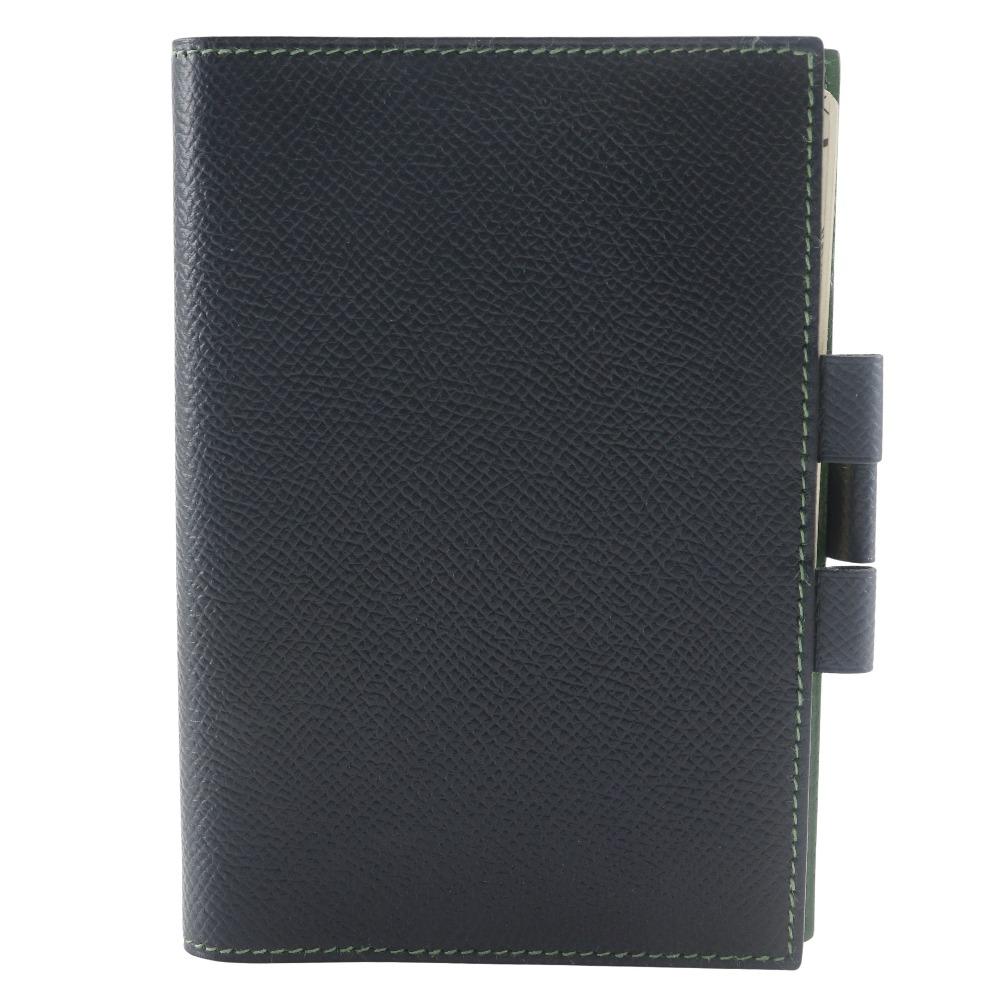 HERMES Agenda GM Notebook cover By color Navy blue / green Epsom unisex Used
HERMES Agenda GM Notebook cover By color Navy blue / green Epsom unisex Used