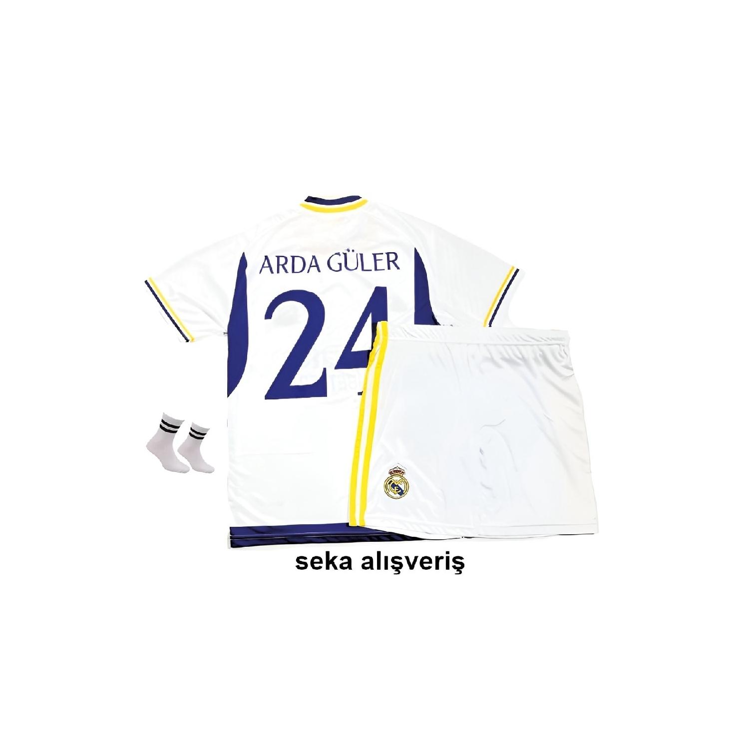 Комплект детского футбольного Джерси нового сезона Arda Gler Real Madrid (джерси, шорты и носки)
Комплект детского футбольного Джерси нового сезона Arda Gler Real Madrid (джерси, шорты и носки)
