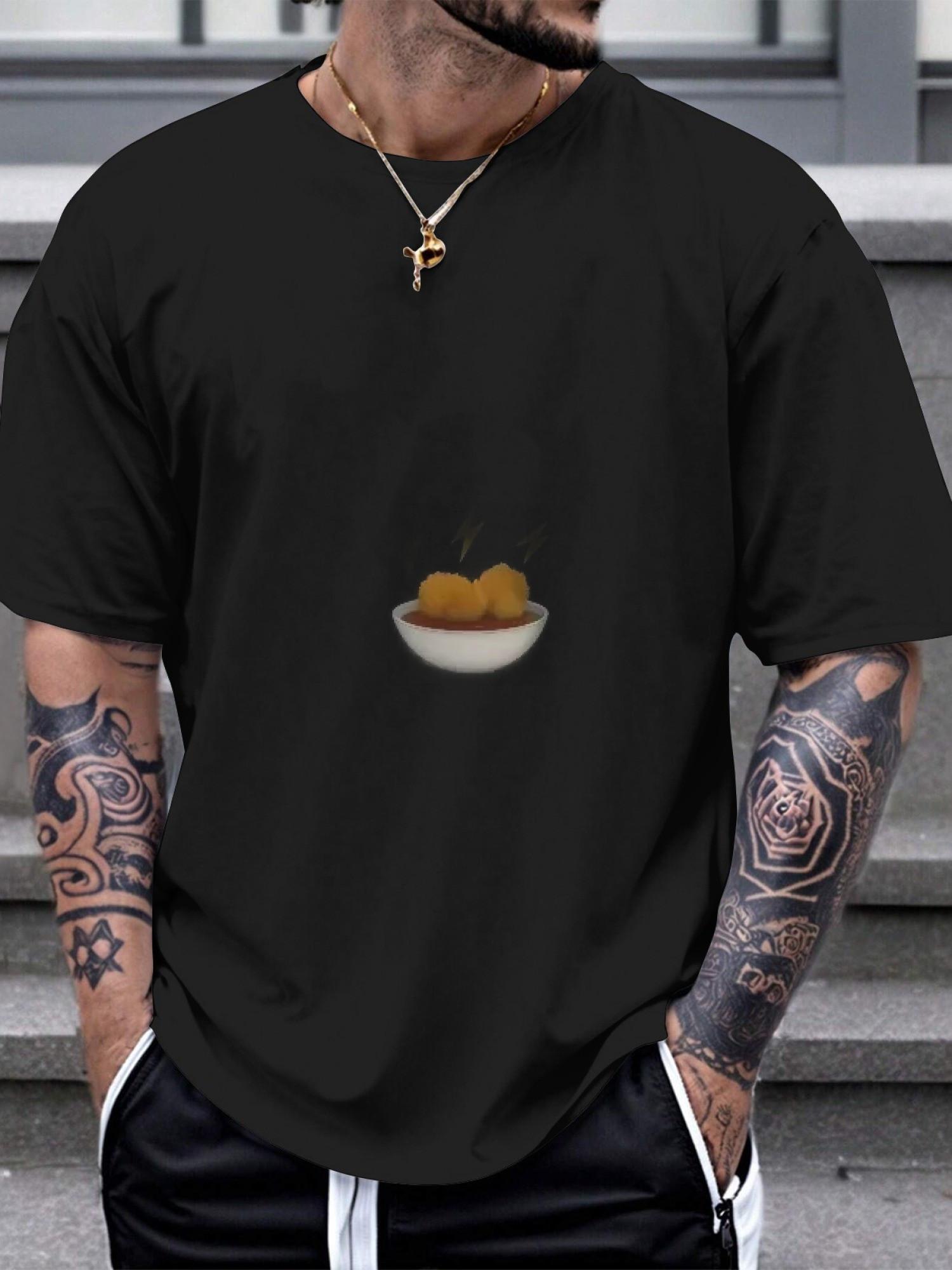 1pc Casual Black T-shirt with Lightning Bolt & Golden Nuggets Graphic Print - 180g All-Season Cotton Crew Neck Short Sleeve Tee L
1pc Casual Black T-shirt with Lightning Bolt & Golden Nuggets Graphic Print - 180g All-Season Cotton Crew Neck Short Sleeve Tee L