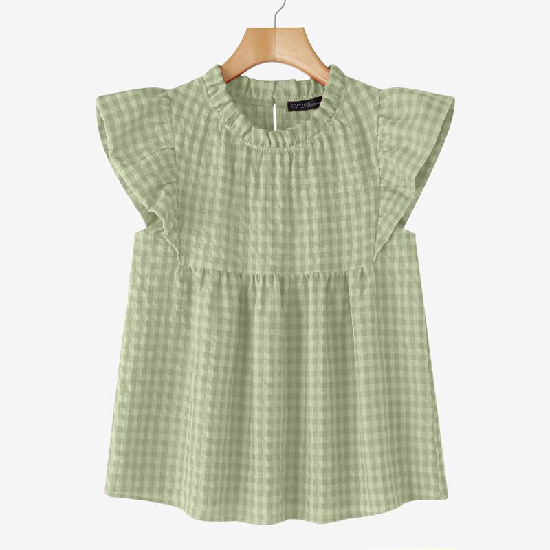 ZANZEA Womens Casual Summer Cap Sleeve Grid Print Blouse 5XL зелёный
ZANZEA Womens Casual Summer Cap Sleeve Grid Print Blouse 5XL зелёный